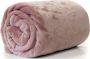 Unique Living Enzo fleece plaid Fleece polyester 130x180 cm Oud Roze - Thumbnail 1