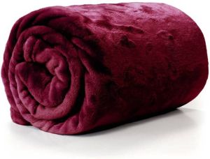 Unique Living Enzo fleece plaid Fleece polyester 130x180 cm Pomegranate