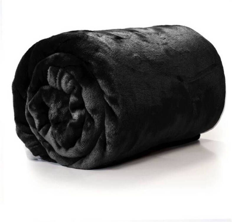 Unique Living Enzo fleece plaid Fleece polyester 130x180 cm Black