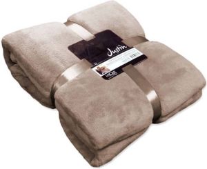 Unique Living Justin fleece plaid Fleece polyester 150x200 cm Warm taupe