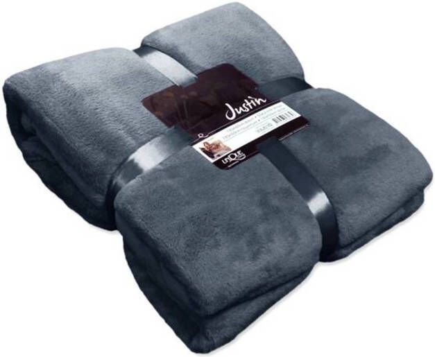 Unique Living Justin fleece plaid Fleece polyester 150x200 cm Dark Blue