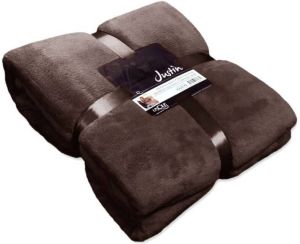 Unique Living Justin fleece plaid Fleece polyester 150x200 cm Mahogany brown