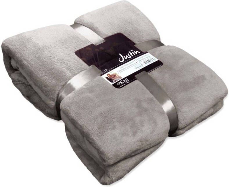Unique Living Justin fleece plaid Fleece polyester 150x200 cm Nickel grey