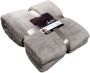 Unique Living Justin fleece plaid Fleece polyester 150x200 cm Nickel grey - Thumbnail 1