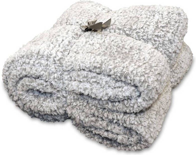 Unique Living Knut fleece plaid 100% polyester 150x200 cm Grey