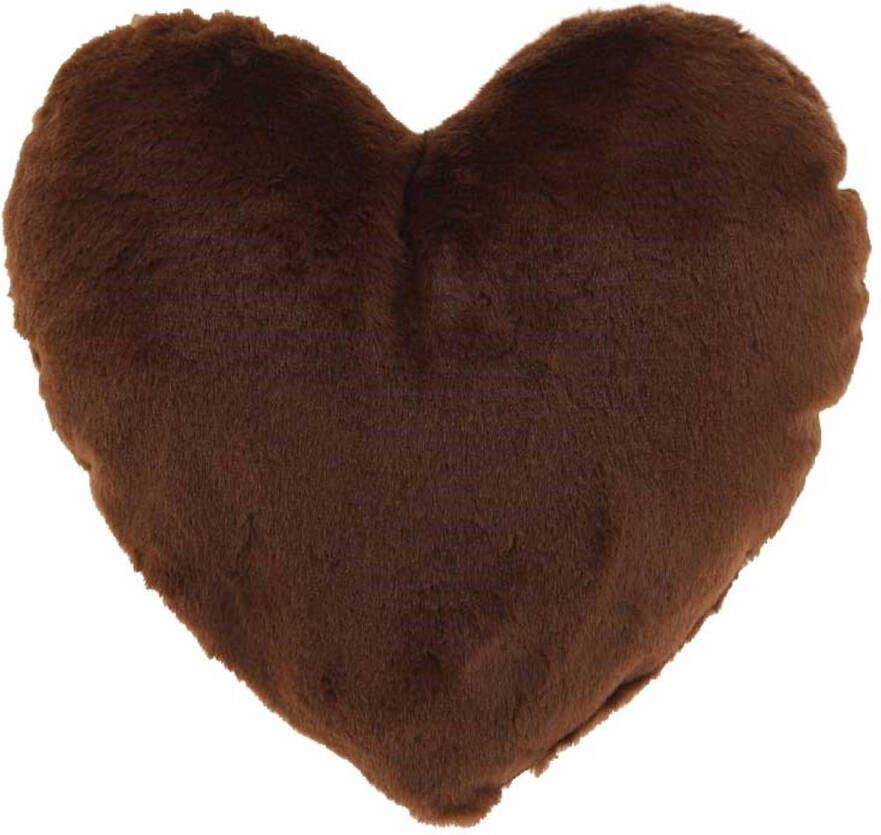 Unique Living Kussen Heart 45x35cm Brown