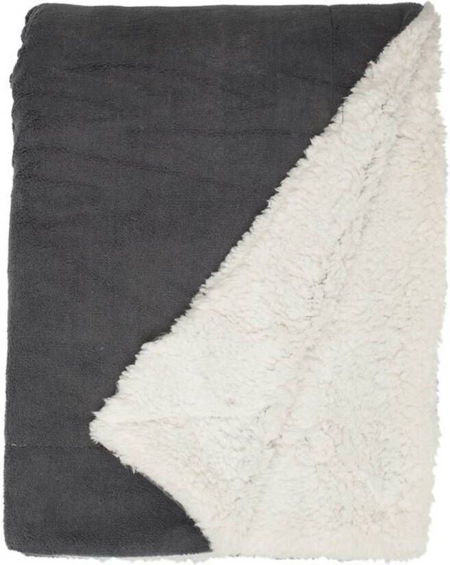 Unique Living Lars fleece plaid 100% polyester 150x200 cm Antraciet