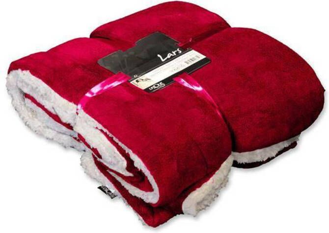 Unique Living Lars fleece plaid 100% polyester 150x200 cm Red