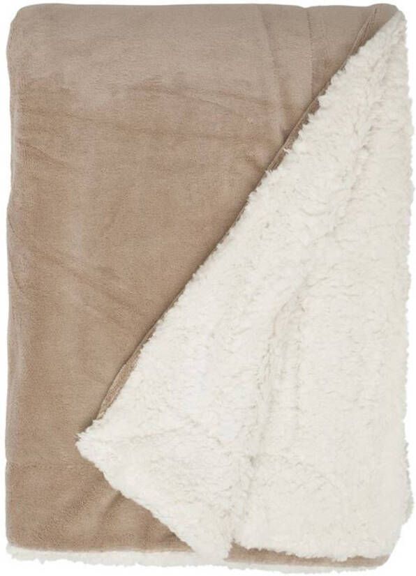 Unique Living Lars fleece plaid XL 100% polyester 220x240 cm Stone