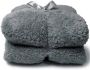 Unique Living Teddy fleece plaid Fleece polyester 150x200 cm Donkergrijs - Thumbnail 3