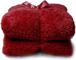 Unique Living Teddy fleece plaid Fleece polyester 150x200 cm Red
