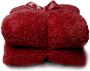 Unique Living Teddy fleece plaid Fleece polyester 150x200 cm Red - Thumbnail 2