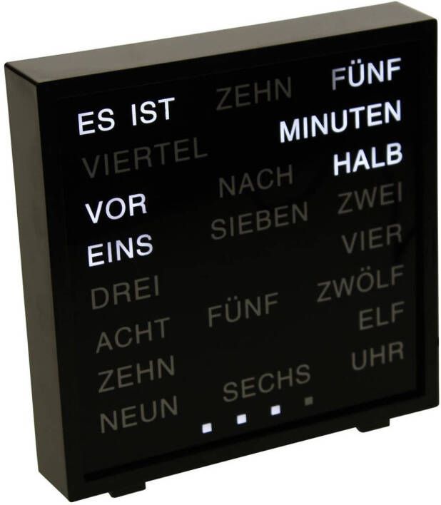 United Entertainment klok LED woord Duits plexiglas 17 cm zwart