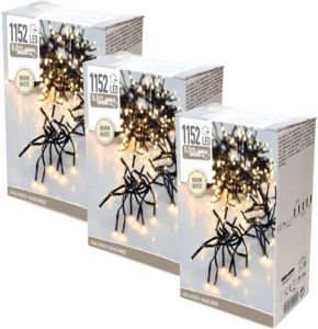 Universeel Kerstverlichting Clusterverlichting 3 Stuks 1152 Led&apos;s Lengte: 8.5 Meter Warm Wit