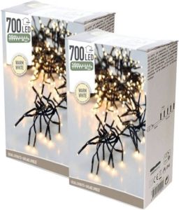 Universeel Kerstverlichting Lichtsnoer 2 stuks 700 LED&apos;s Lengte: 14 meter Extra warm wit