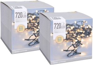 Universeel Kerstverlichting Lichtsnoer 2 stuks 720 LED&apos;s Lengte: 54 meter Extra warm wit