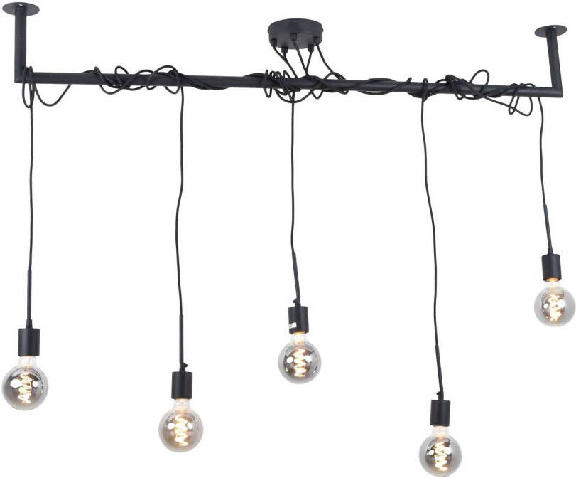 Urban Interiors Hanglamp Bar 5 lichts L 120 cm zwart