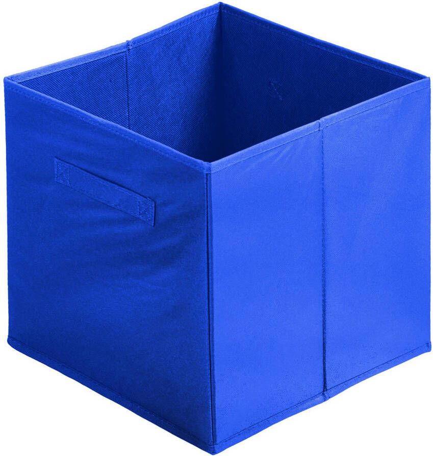 Urban Living Opbergmand kastmand Square Box karton kunststof 29 liter blauw 31 x 31 x 31 cm Opbergmanden