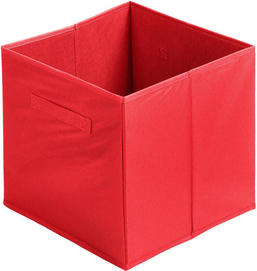 Urban Living Opbergmand kastmand Square Box karton kunststof 29 liter rood 31 x 31 x 31 cm Opbergmanden