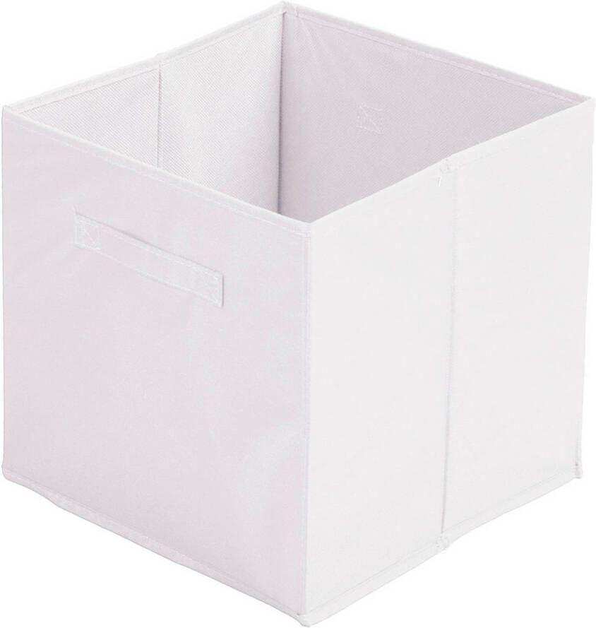 Urban Living Opbergmand kastmand Square Box karton kunststof 29 liter wit 31 x 31 x 31 cm Opbergmanden