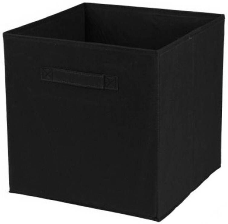Urban Living Opbergmand kastmand Square Box karton kunststof 29 liter zwart 31 x 31 x 31 cm Opbergmanden