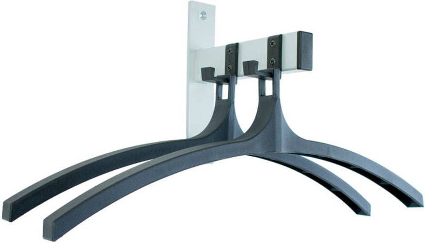 V-Part Wandgarderobe HIQ 2 hangers Steel Plastic zwart aluminiumgrijs