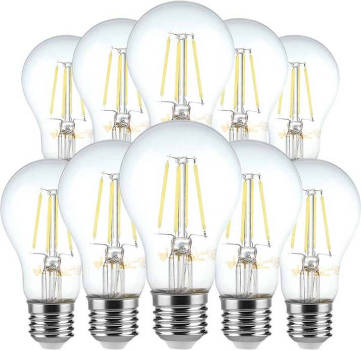 V-tac VT-2288D-N 10-pack Filament dimbare LED lamp E27 8W 720 Lm 3000K