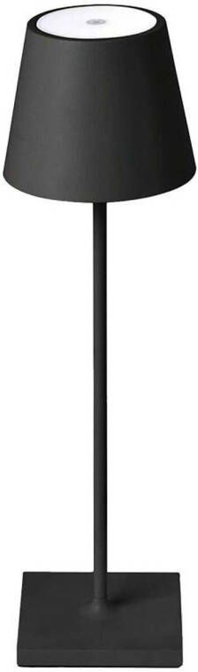 V-tac VT-7703-B Oplaadbare zwarte tafellamp bureaulamp IP20 3W 60 Lumen 4000K