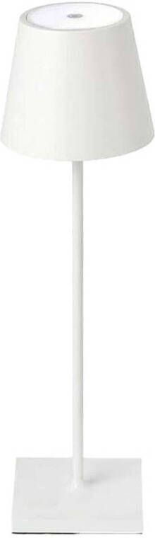 V-tac VT-7703-W Oplaadbare witte tafellamp bureaulamp IP20 3W 80 Lumen 4000K