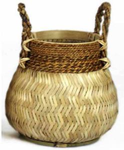Van der Leeden Basket Bamboo Natural (D)34 x (H)24 cm