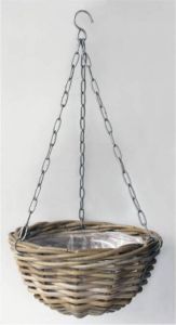 Van der Leeden Hanging Basket Rotan Antique Grey D30CM