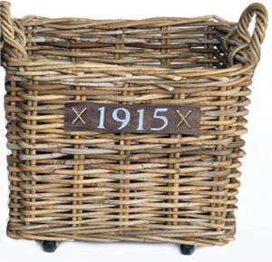 Van der Leeden Rotan Bak Op Wieltjes (L)40 x (B)40 x (H)42 cm