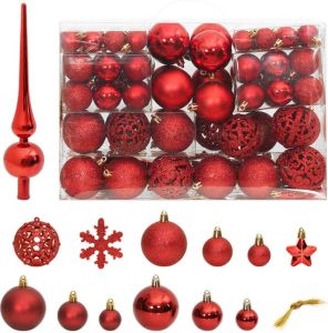 VidaXL 111-delige Kerstballenset polystyreen rood