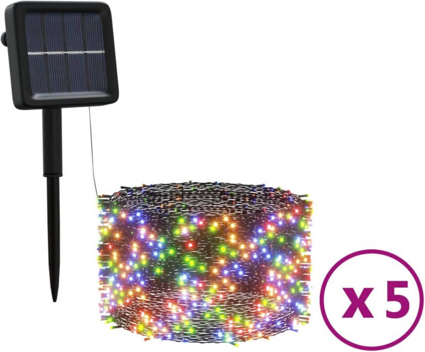 VidaXL 5 st Lichtslinger met 200 LED&apos;s solar binnen buiten meerkleurig