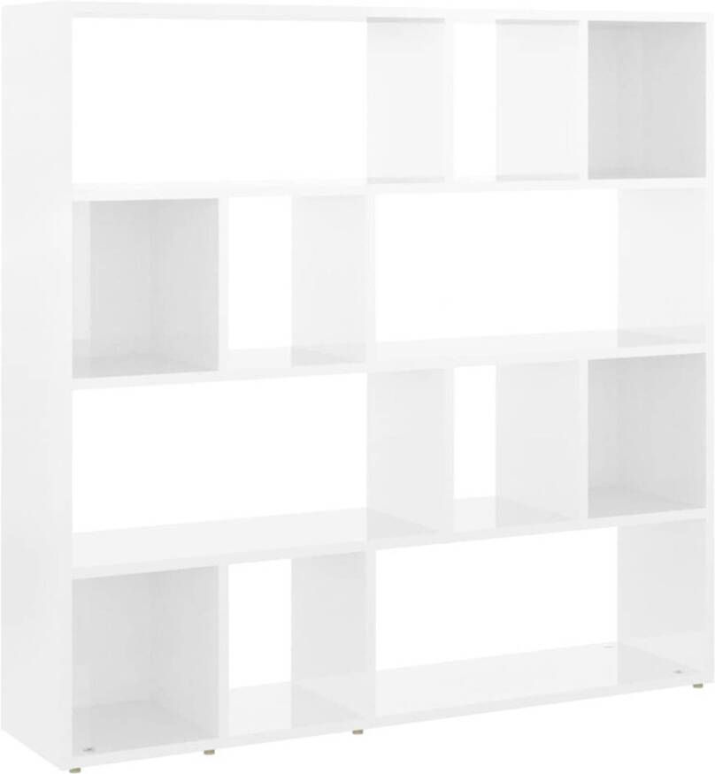 VidaXL Boekenkast kamerscherm 105x24x102 cm hoogglans wit