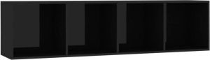VidaXL Boekenkast tv-meubel 143x30x36 Cm Hoogglans Zwart