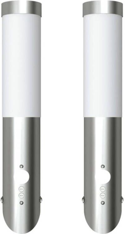 VidaXL Buitenlamp RVS Enego met sensor (2 stuks)