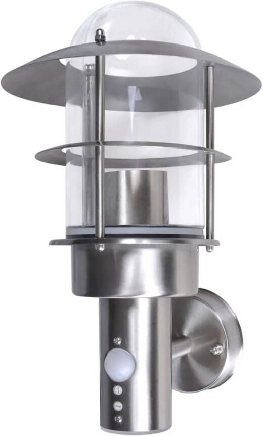 VidaXL Buitenmuurlamp met bewegingssensor RVS