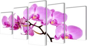 VidaXL Canvas Muurdruk Set Orchidee 200 X 100 Cm
