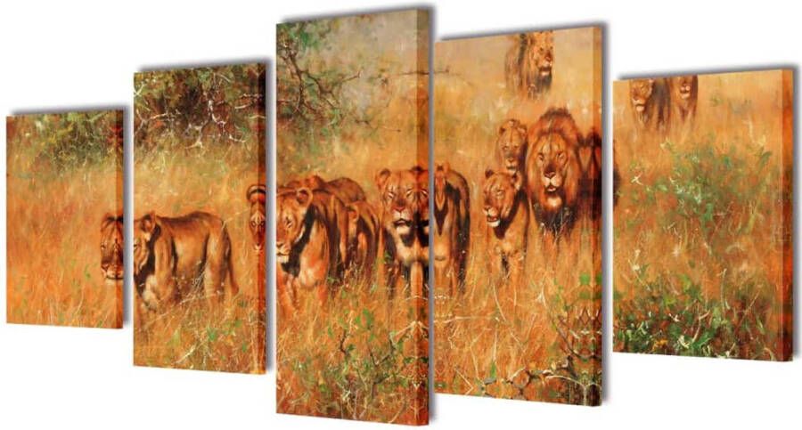 VidaXL Canvasdoeken Leeuwen 200 x 100 cm