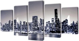 VidaXL Canvasdoeken Monochroom New York Skyline 100 X 50 Cm