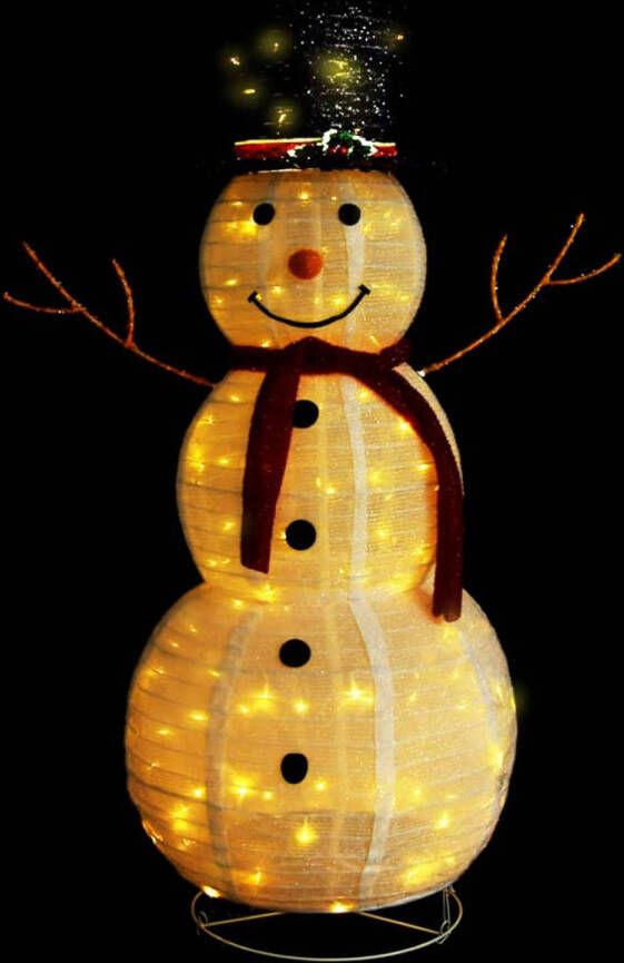 VidaXL Decoratieve sneeuwpop LED 120 cm luxe stof