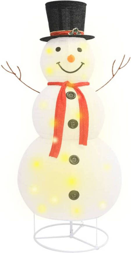 VidaXL Decoratieve sneeuwpop LED 180 cm luxe stof
