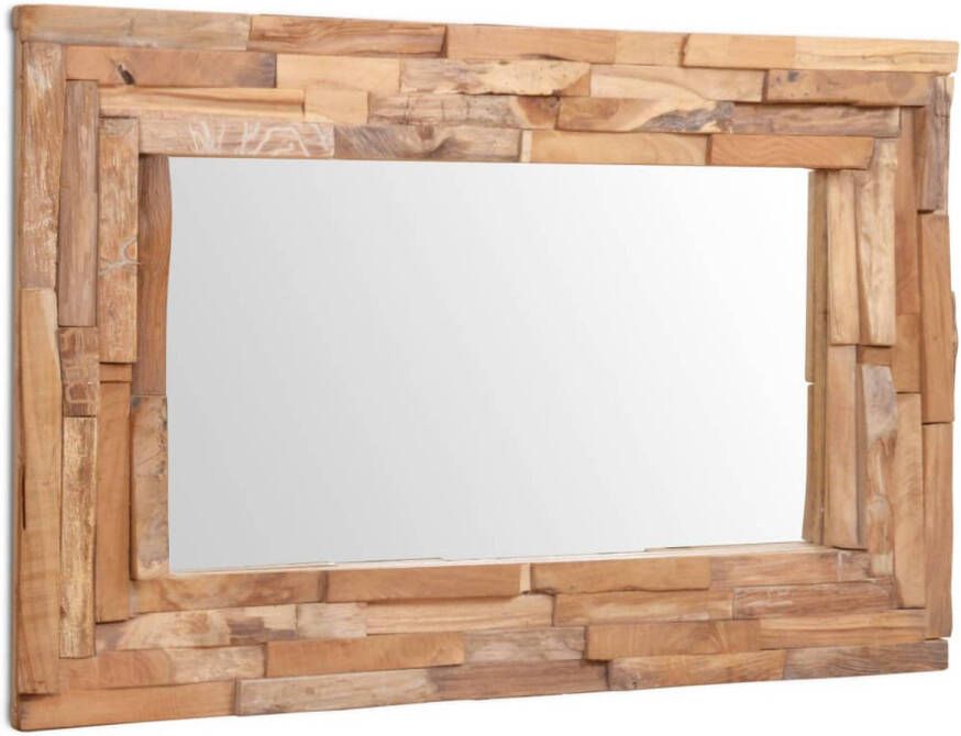 VidaXL Decoratieve spiegel rechthoekig 90x60 cm teakhout