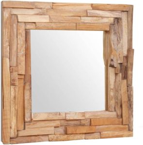 VidaXL Decoratieve Spiegel Vierkant 60x60 Cm Teakhout