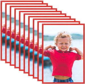 VidaXL Fotolijsten 10 st voor wand of tafel 18x24 cm MDF rood