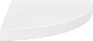 VidaXL Hoekschap zwevend 35x35x3 8 cm MDF hoogglans wit