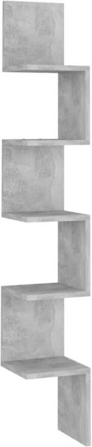 VidaXL Hoekwandschap 20x20x127 5 cm spaanplaat betongrijs