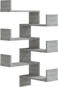 VidaXL Hoekwandschappen 2 st 40x40x50 cm bewerkt hout grijs sonoma
