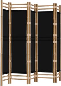 VidaXL Kamerscherm 5-panelen inklapbaar 200 cm bamboe en canvas
